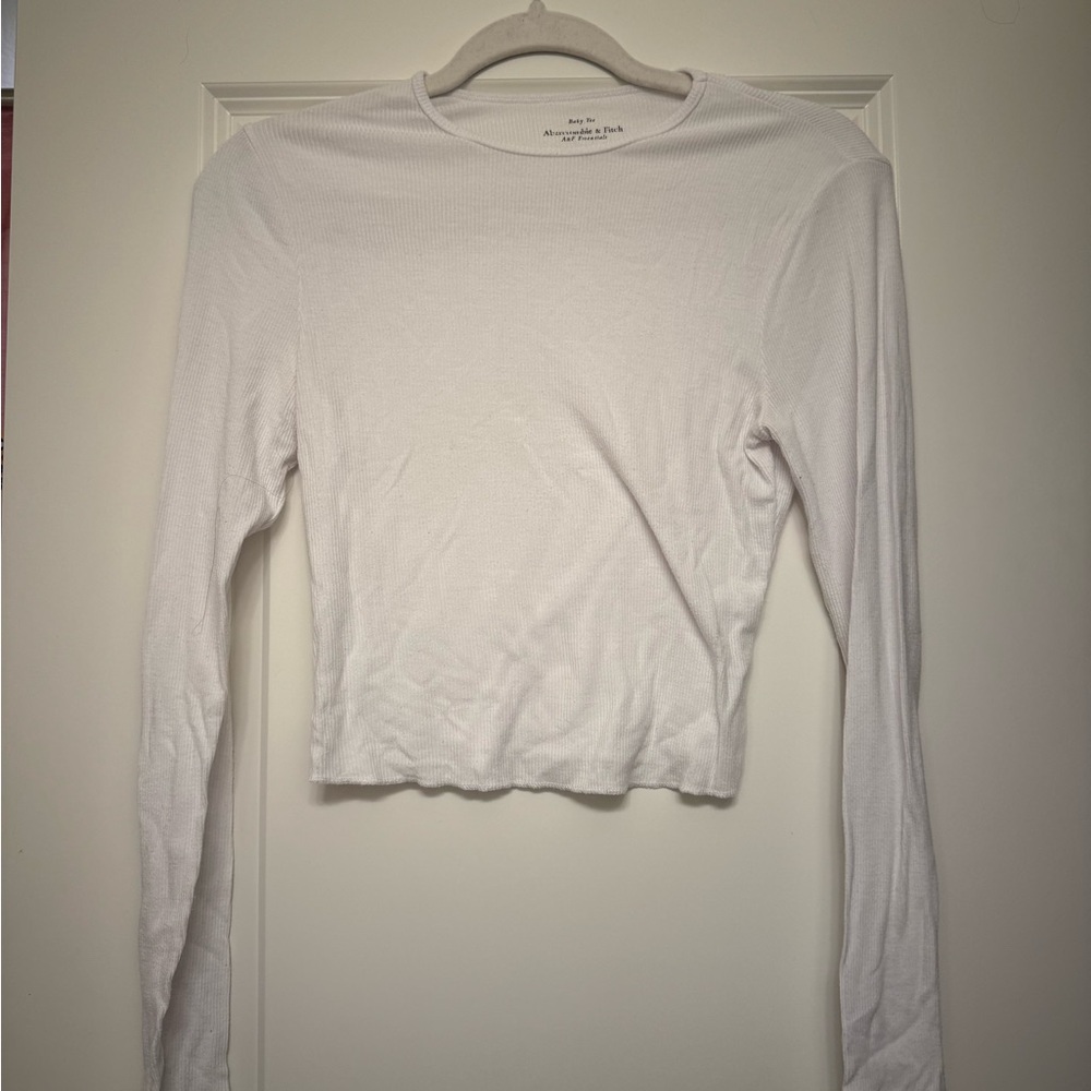 Abercrombie & Fitch Women's White Long Sleeve Top
